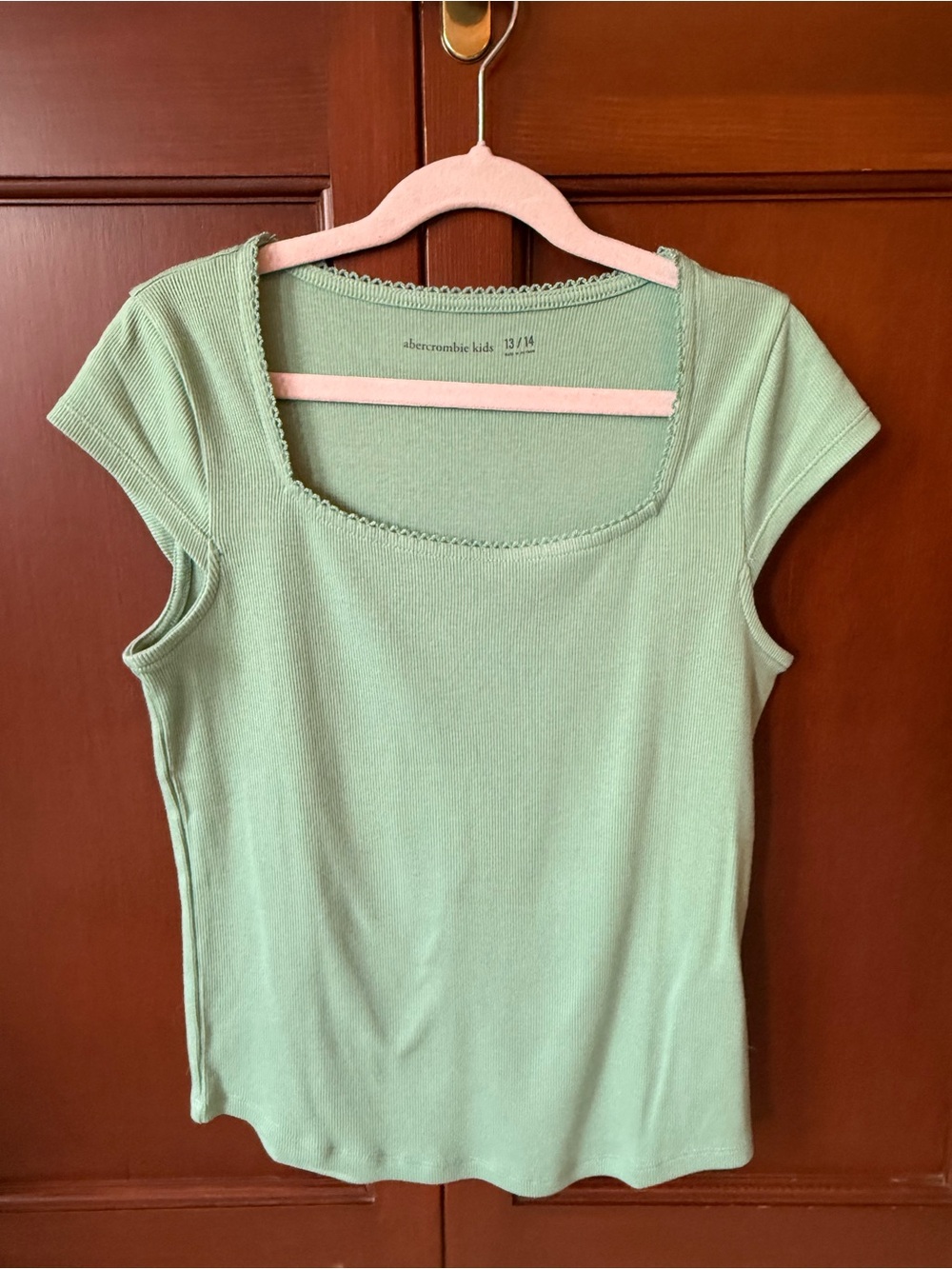abercrombie kids Mint Ribbed Square-Neck Tee
